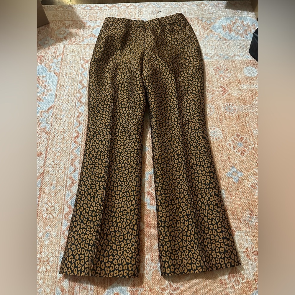 KATE SPADE Flora Leopard Jacquard Crop Trousers In Black size 0 NJMUA804 - Picture 3 of 12